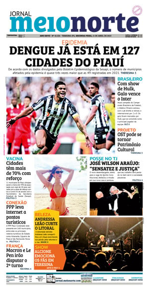 Capa do Jornal Meio Norte - 11/04/2022