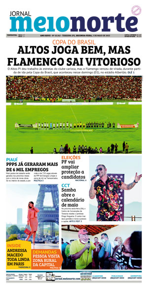 Capa do Jornal Meio Norte - 02/05/2022