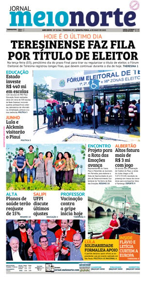 Capa do Jornal Meio Norte - 04/05/2022