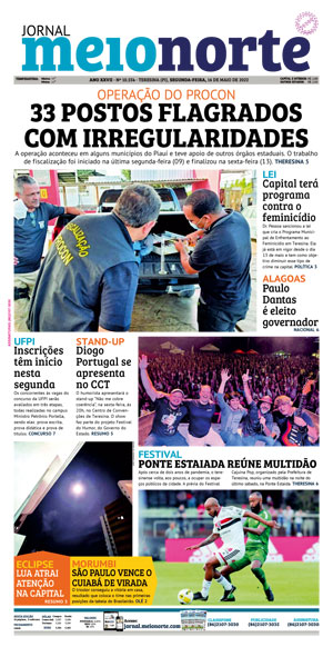 Capa do Jornal Meio Norte - 16/05/2022