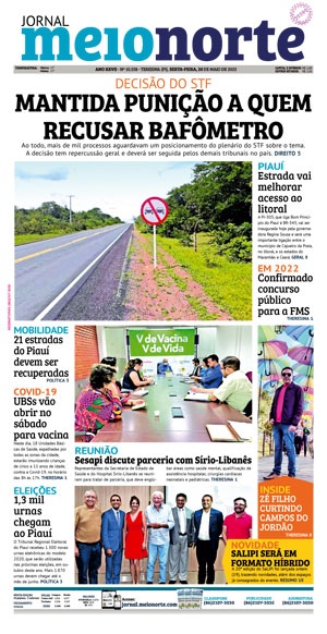 Capa do Jornal Meio Norte - 20/05/2022