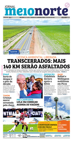 Capa do Jornal Meio Norte - 23/05/2022