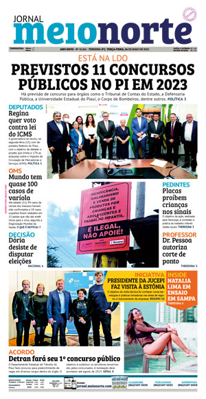 Capa do Jornal Meio Norte - 24/05/2022