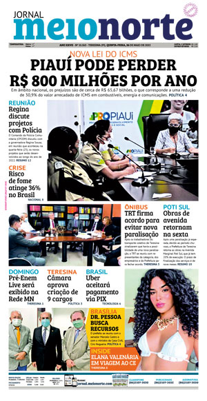 Capa do Jornal Meio Norte - 26/05/2022