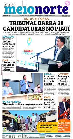 Capa do Jornal Meio Norte - 15/09/2022