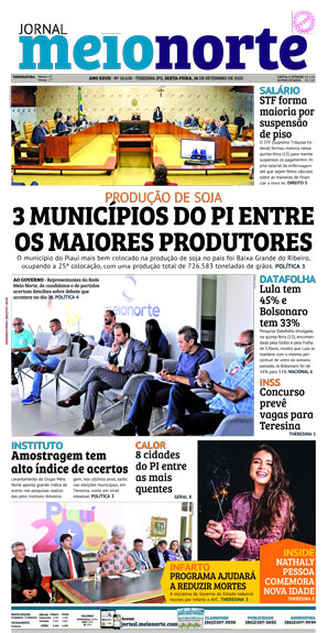 Capa do Jornal Meio Norte - 16/09/2022