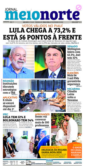 Capa do Jornal Meio Norte - 27/09/2022
