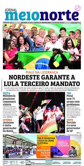 Capa do Jornal Meio Norte - 31/10/2022
