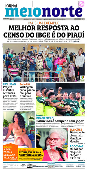 Capa do Jornal Meio Norte - 03/11/2022