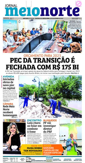 Capa do Jornal Meio Norte - 11/11/2022