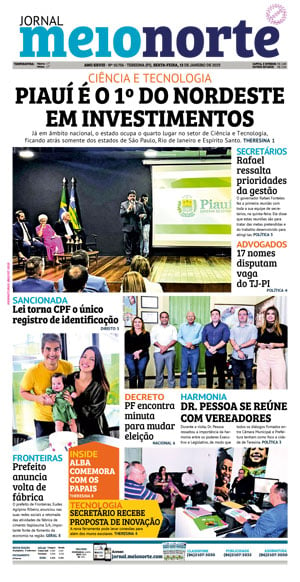 Capa do Jornal Meio Norte - 13/01/2023