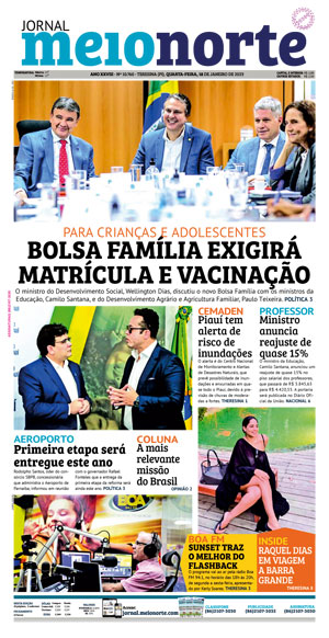 Capa do Jornal Meio Norte - 18/01/2023
