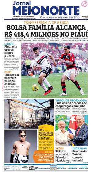 Capa do Jornal Meio Norte - 18/09/2023
