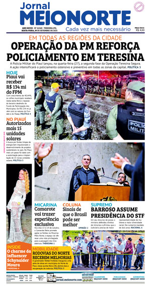 Capa do Jornal Meio Norte - 29/09/2023